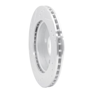 Ford Contour Brake Rotor (1) - Rear Right - R1 Concepts - Drilled & Slotted - Silver - `95-`04